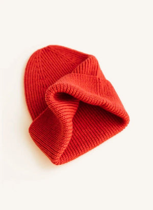 Hvid - Fonzie Merino Wool Beanie | Red