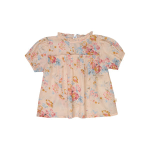 Lilinoa - Elise Floral Cotton Blouse | Peach