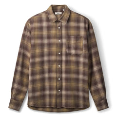Forét - Ridge Check Flannel Shirt | Dark Brown