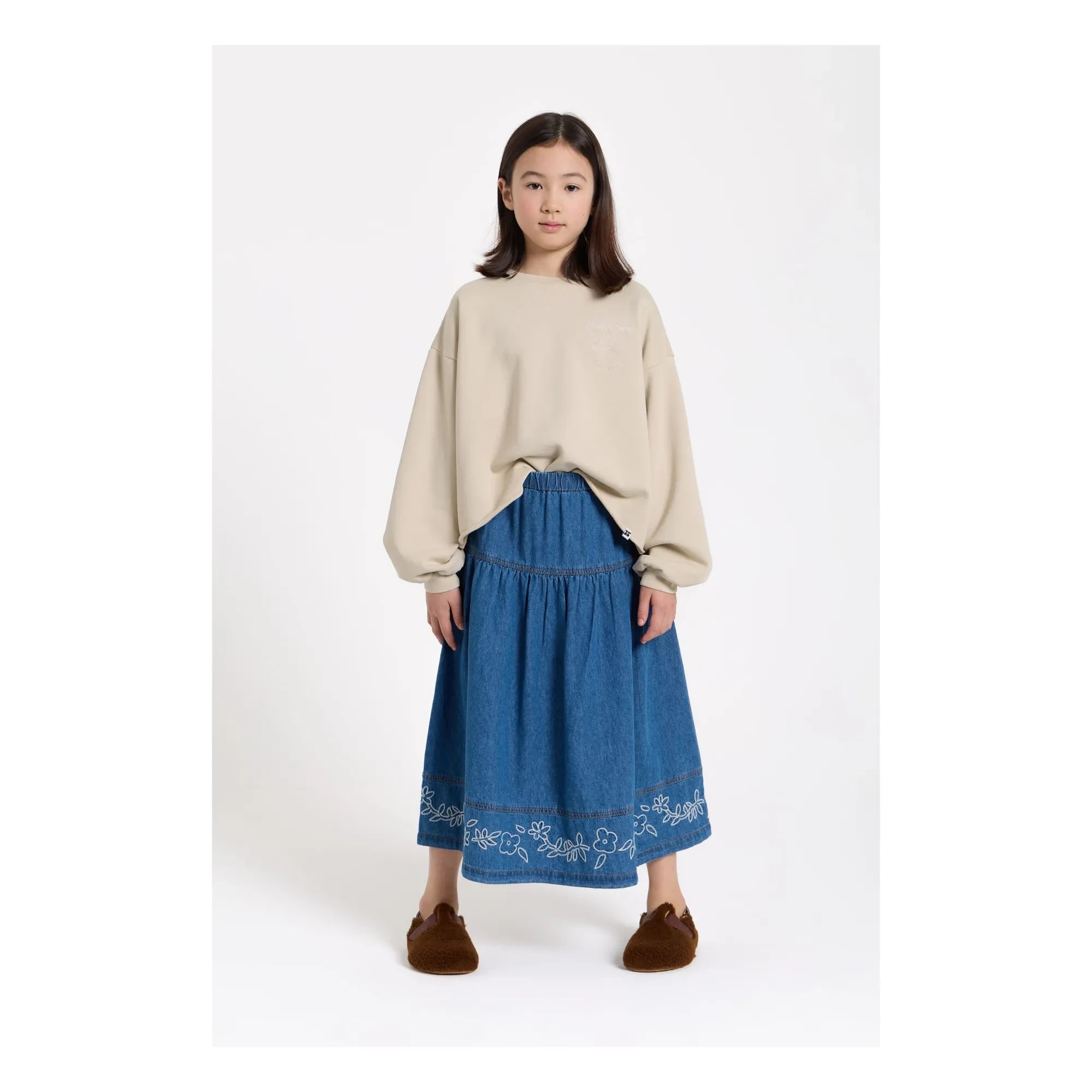 Hundred Pieces - Cally Embroidered Skirt | Denim Blue
