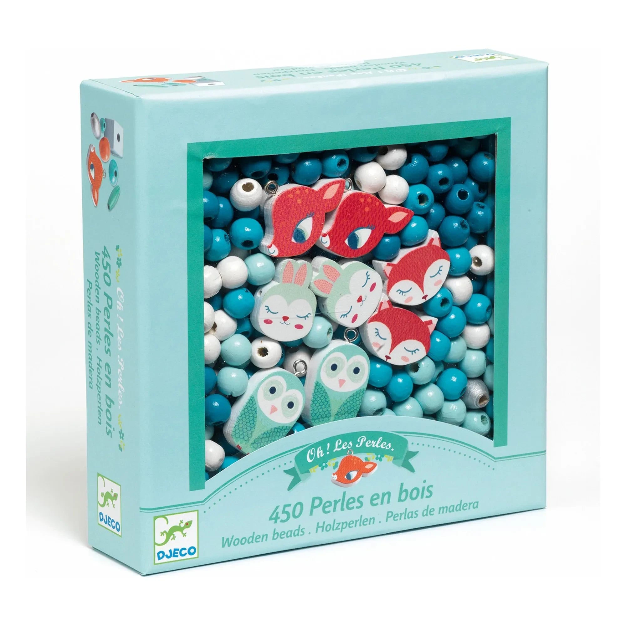 Djeco - Wooden Beads Small Animals | Blue