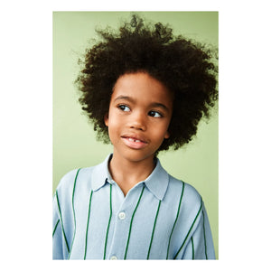 FUB - Striped Shirt Extra Thin Mesh Organic Cotton | Light Blue