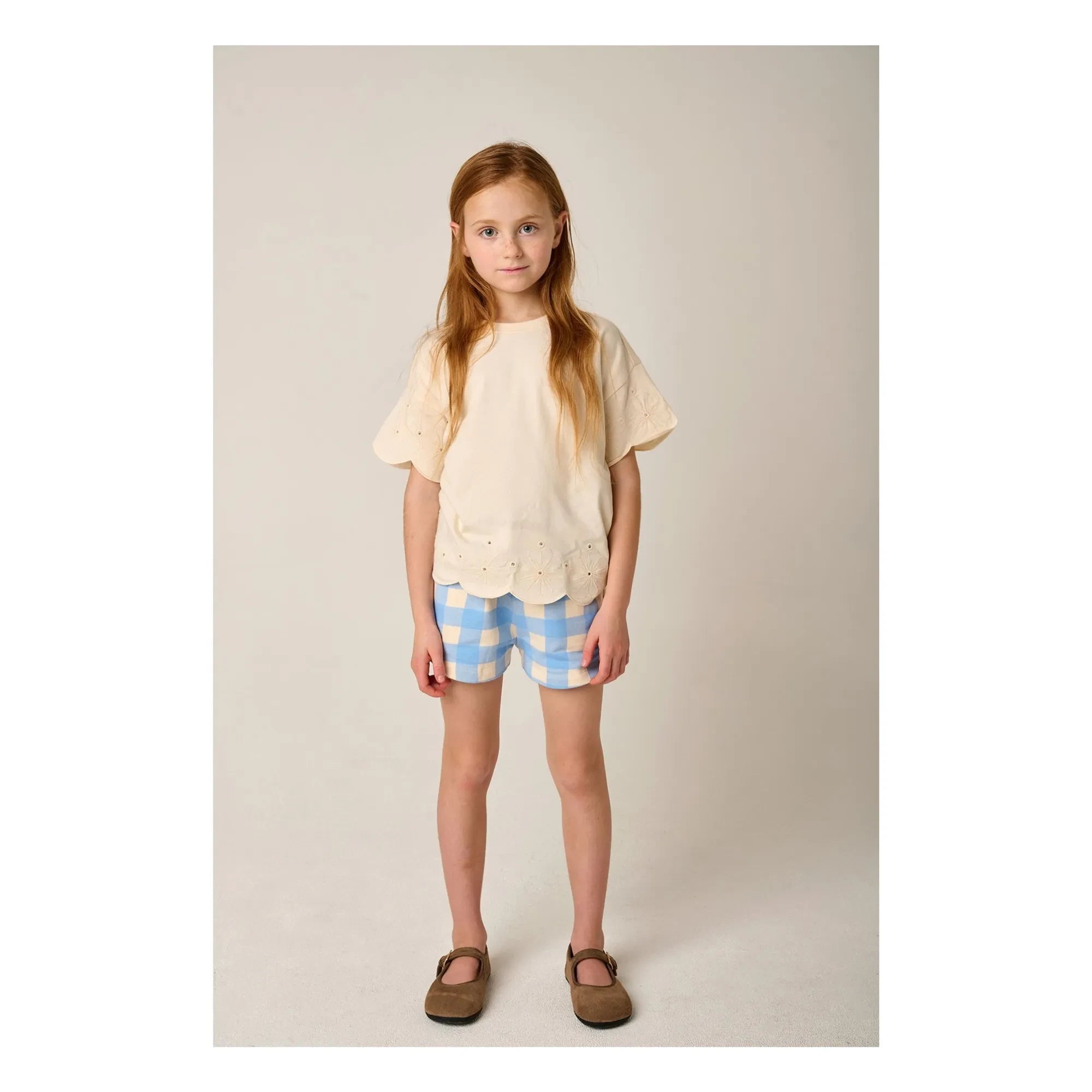 Tumble N'Dry - June Vichy Organic Cotton Shorts | Light Blue