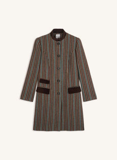 Maria de la Orden - Cassius Striped Wool Coat | Brown
