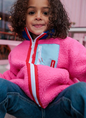 Hello Hossy - Zippered Fleece Jacket | Fuchsia