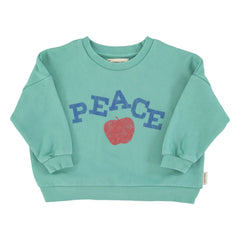 Piupiuchick - Peace organik pamuk sweatshirt | Turkuaz