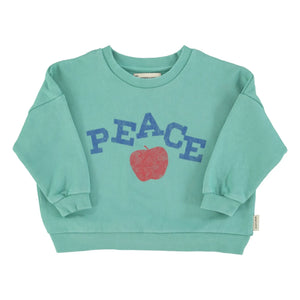 Piupiuchick - Peace organik pamuk sweatshirt | Turkuaz