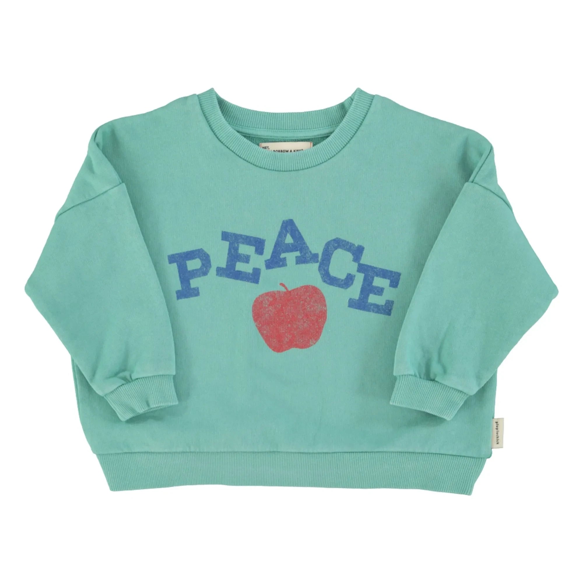 Piupiuchick - Peace organik pamuk sweatshirt | Turkuaz