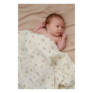 Cam Cam - Vintage Toys Muslin Blanket | Beige