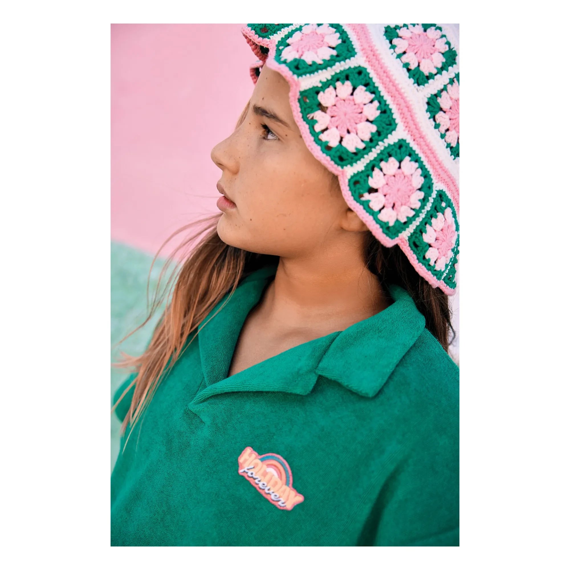 Bonton - Livio apple terry polo shirt | Emerald green