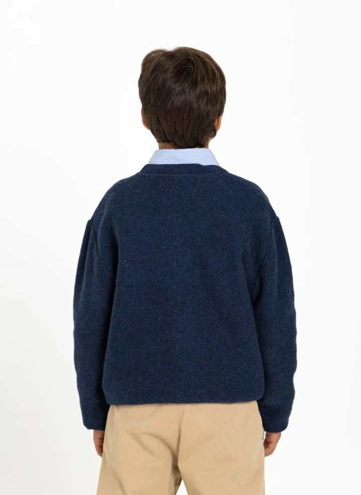 Smallable Kid - Matteo Wool Sweater | Indigo Blue
