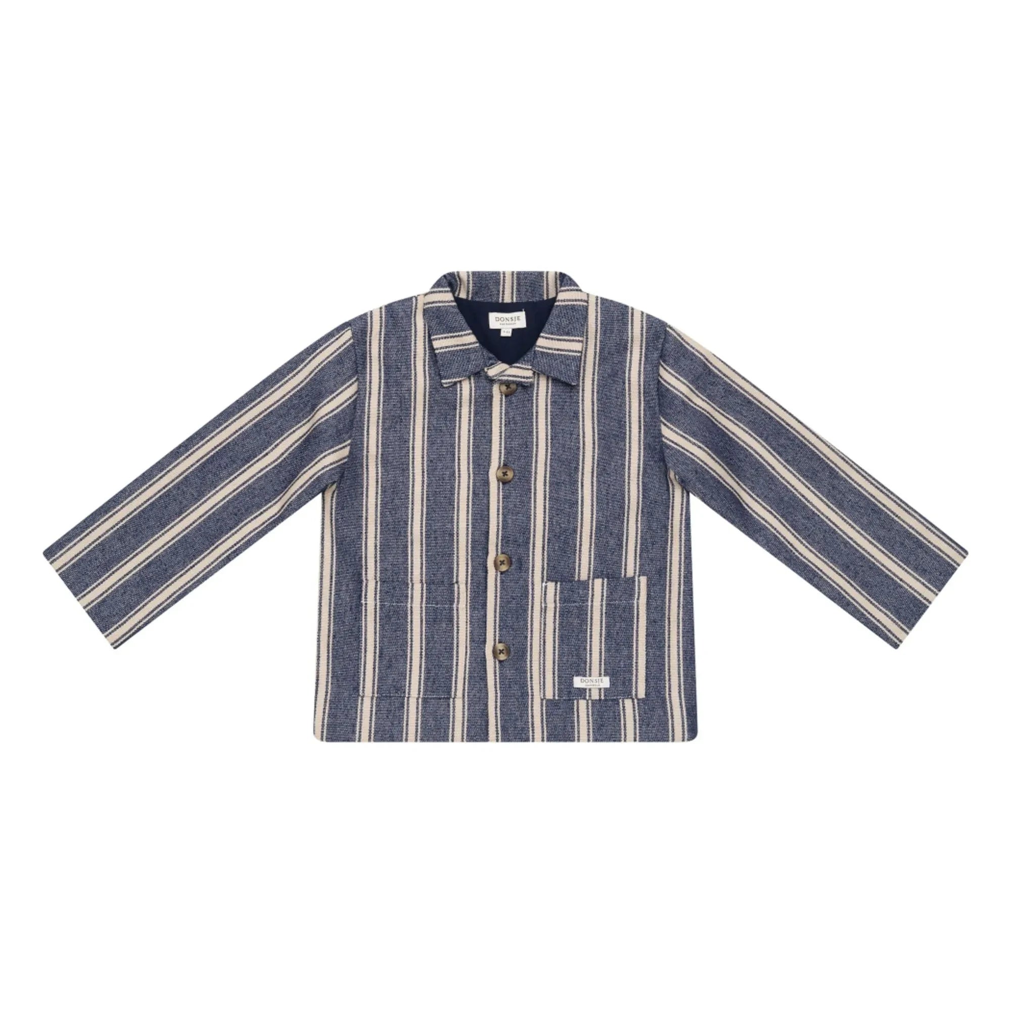 Donsje - Henrik Çizgili Overshirt Ceket | Mavi