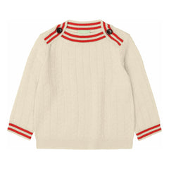 FUB - Zigzag Buttoned Sweater Fine Knit Merino Wool | Ecru