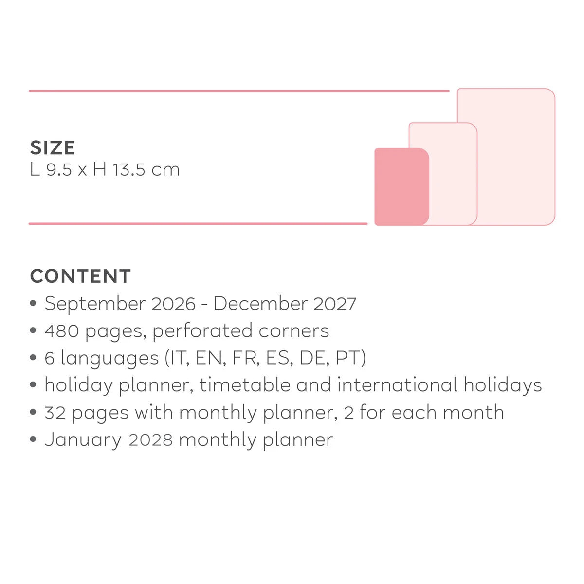 Legami - 16-Month Small Daily Planner for 2026/2027 - Eclectic Blue
