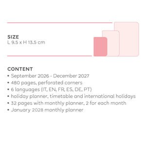 Legami - 16-Month Small Daily Planner for 2026/2027 - Eclectic Blue