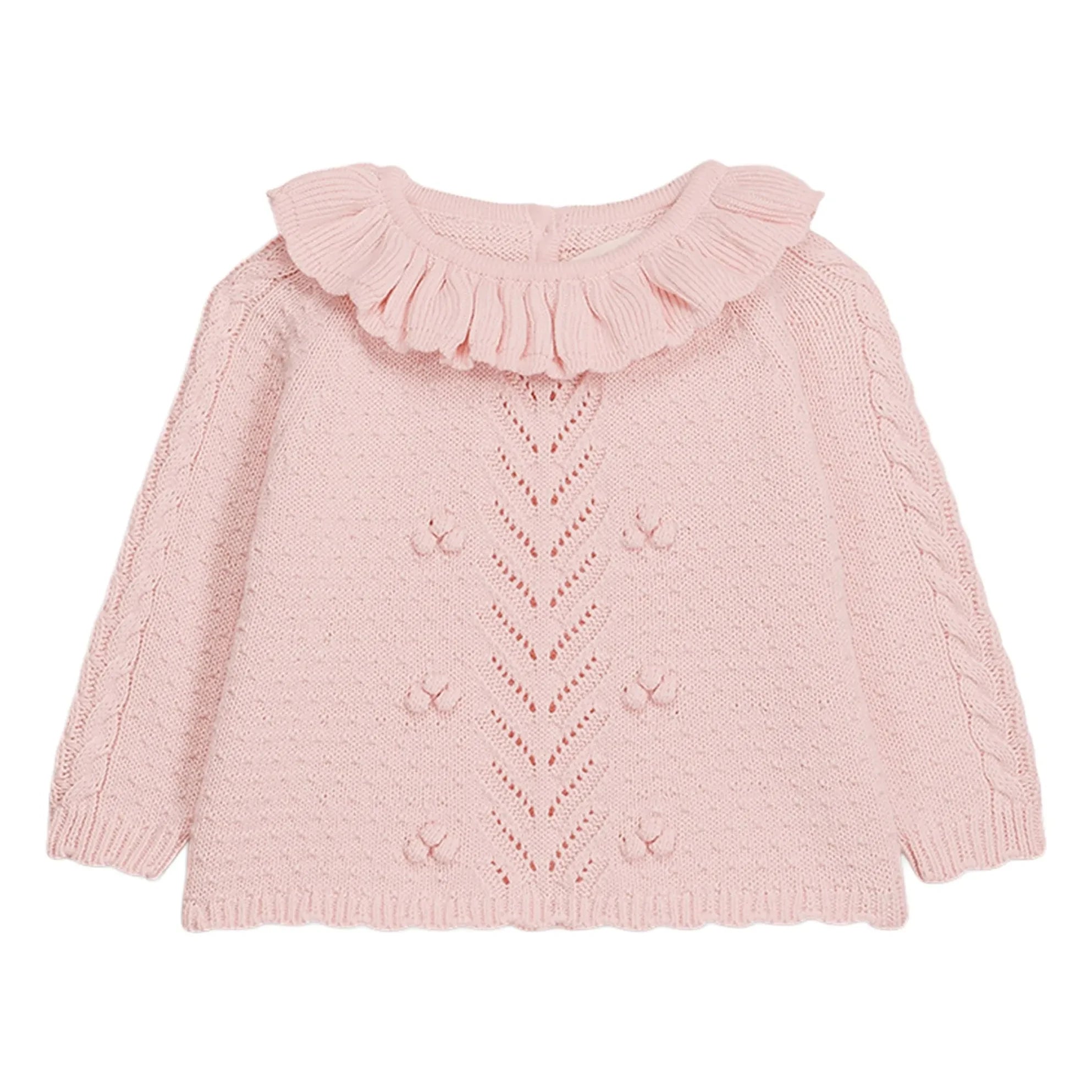 Louise Misha - Elvina Ruffled Collar Sweater | Pink