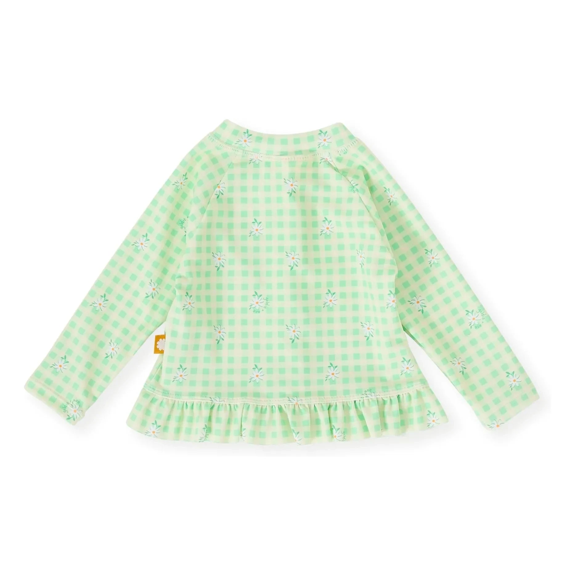Goldie + Ace - UV Protection Bath T-Shirt with Floral Tile Pattern | Green