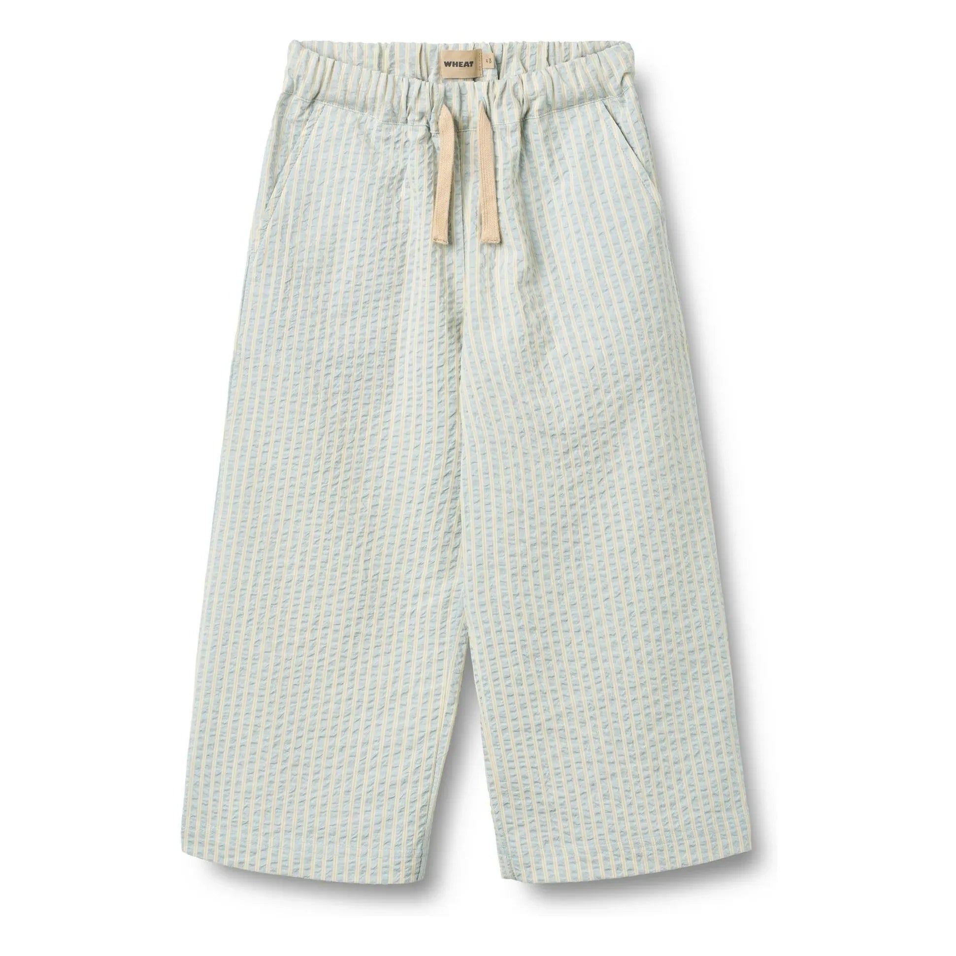 Wheat - Sasha organic cotton striped pants | Light blue
