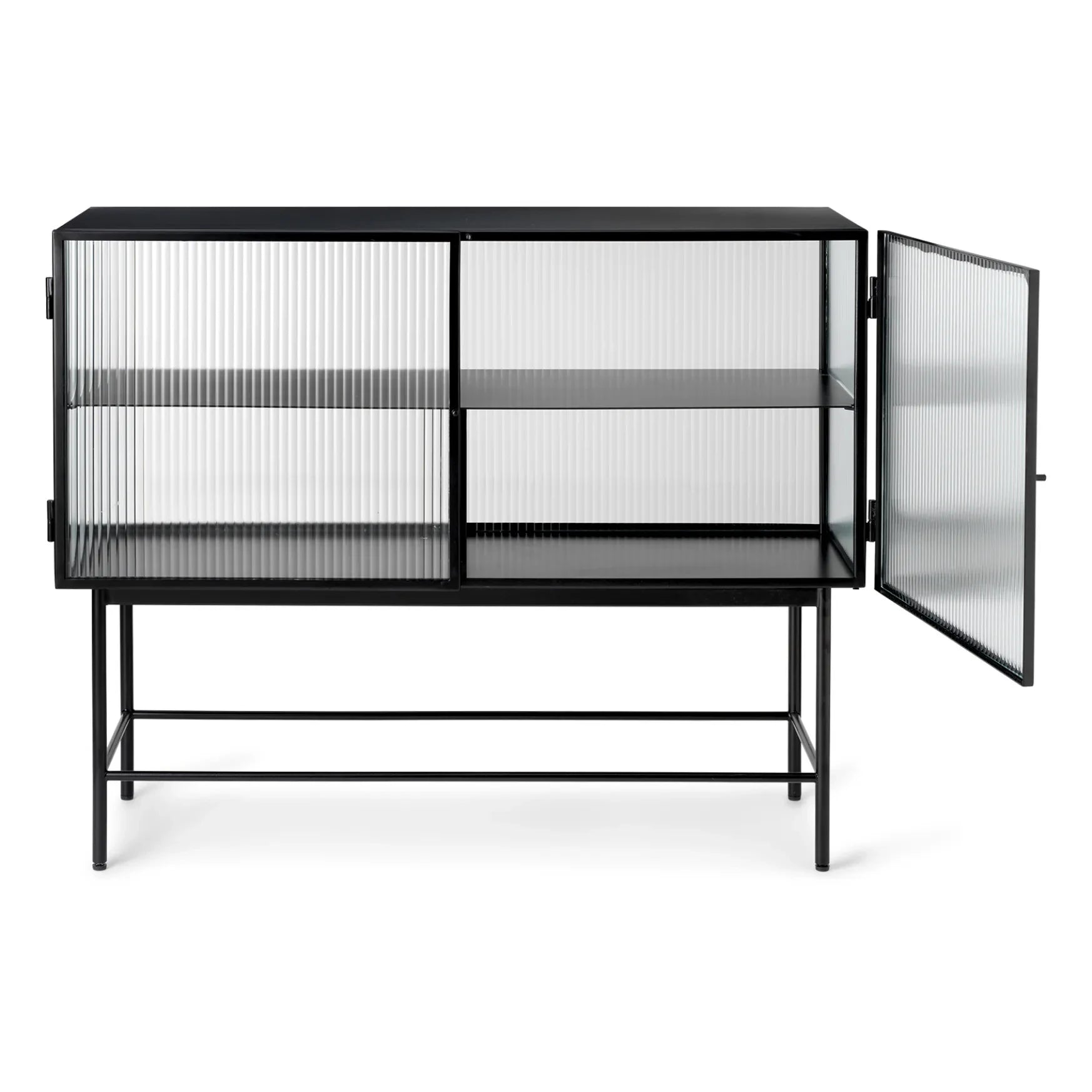 Ferm Living - Haze Striped Glass and Metal Console | Black