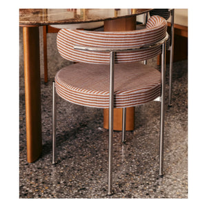 The Socialite Family - Libera striped fabric chair | Brown