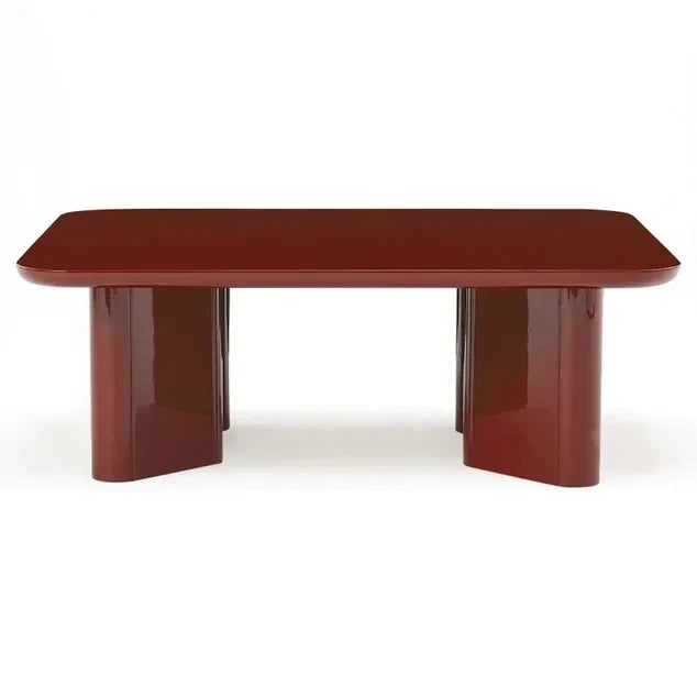 Gabrielle Paris - Thelma polished wood and glass coffee table | Red