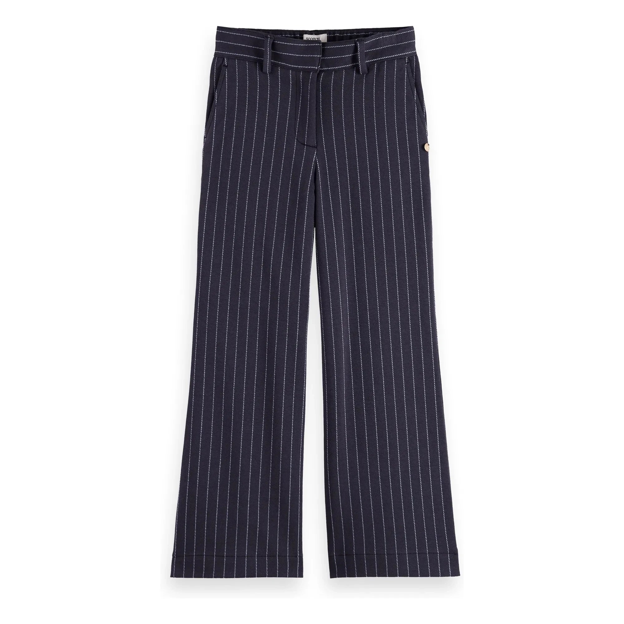 Scotch & Soda - Wide-Leg Striped Pants | Navy Blue