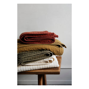 Madam Stoltz - Quilted Cotton Bedspread | Mustard