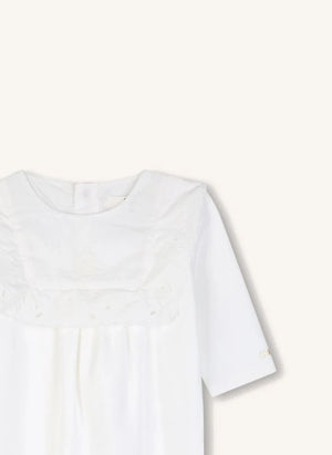 Chloé - Organik pamuklu pijama ve battaniye seti | Beyaz