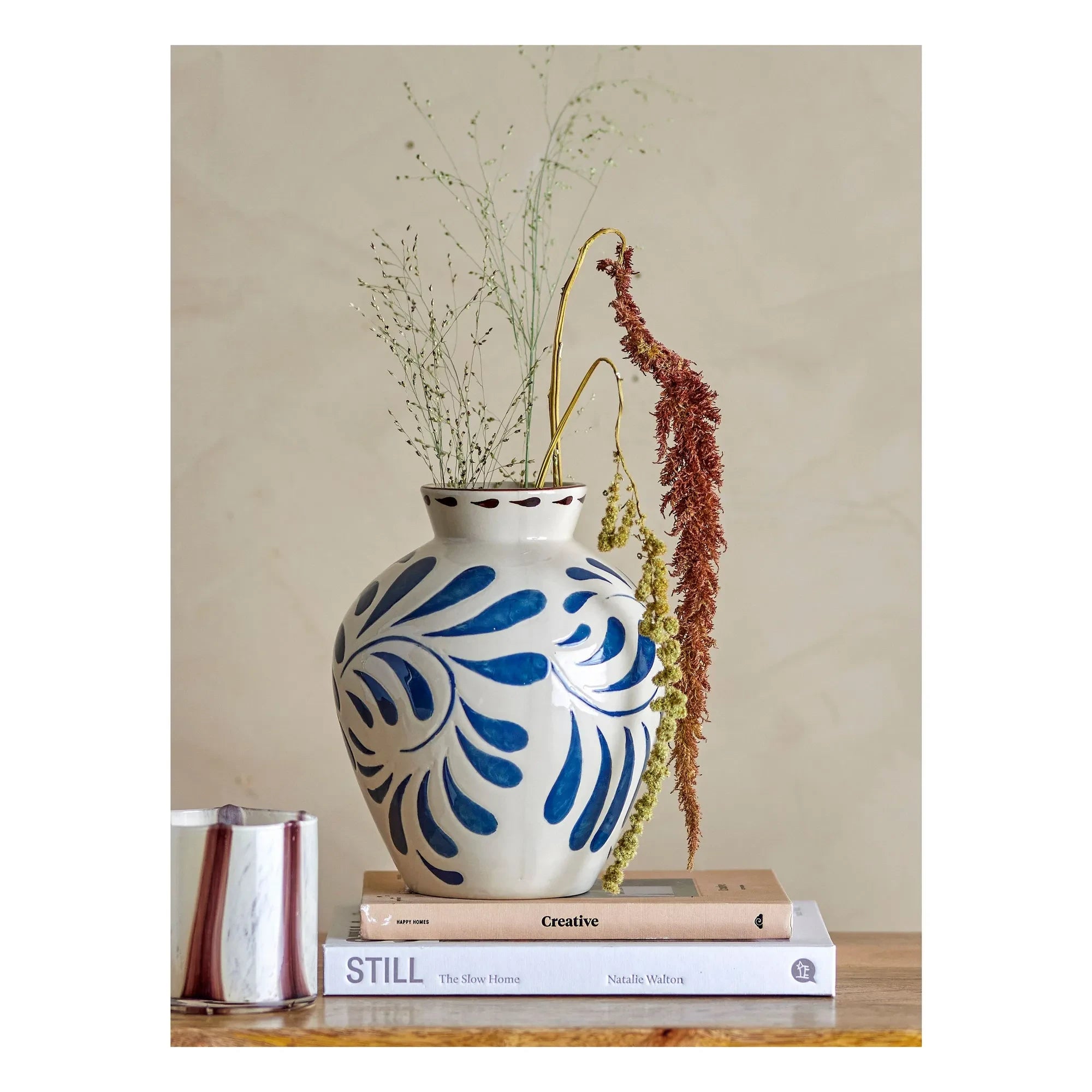 Bloomingville - Heikki Stone Ceramic Vase | Blue