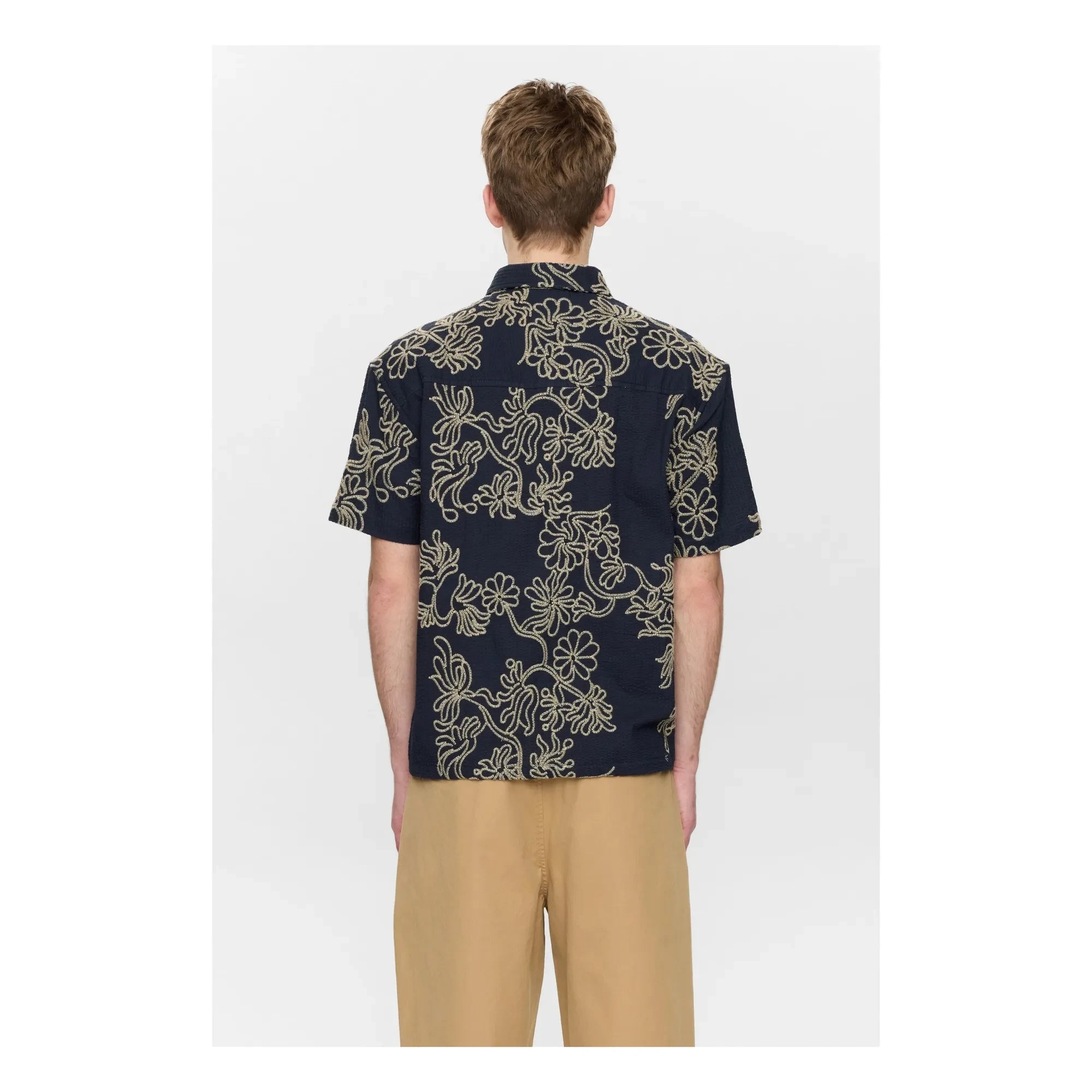 Anerkjendt - Akotto Embroidered Shirt | Dark Blue