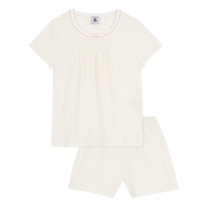 Petit Bateau - Puantiyeli Şort Pijama | Beyaz