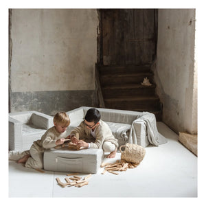 Maison BABA - BABA Yıkanmış Keten Puf | Gri
