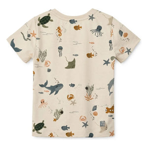 Liewood - Apia Fish Organic Cotton T-shirt | Beige