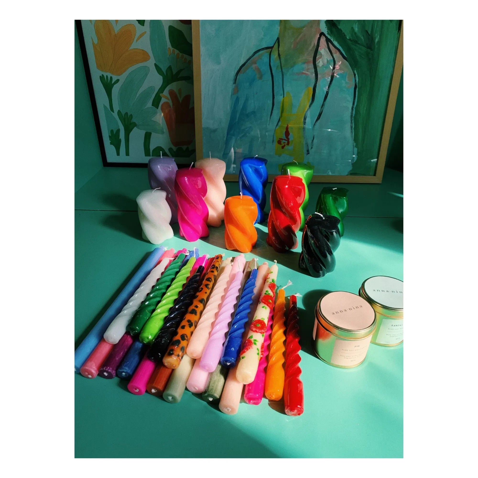 Anna + Nina - Twisted Candle - 9 cm | Orange