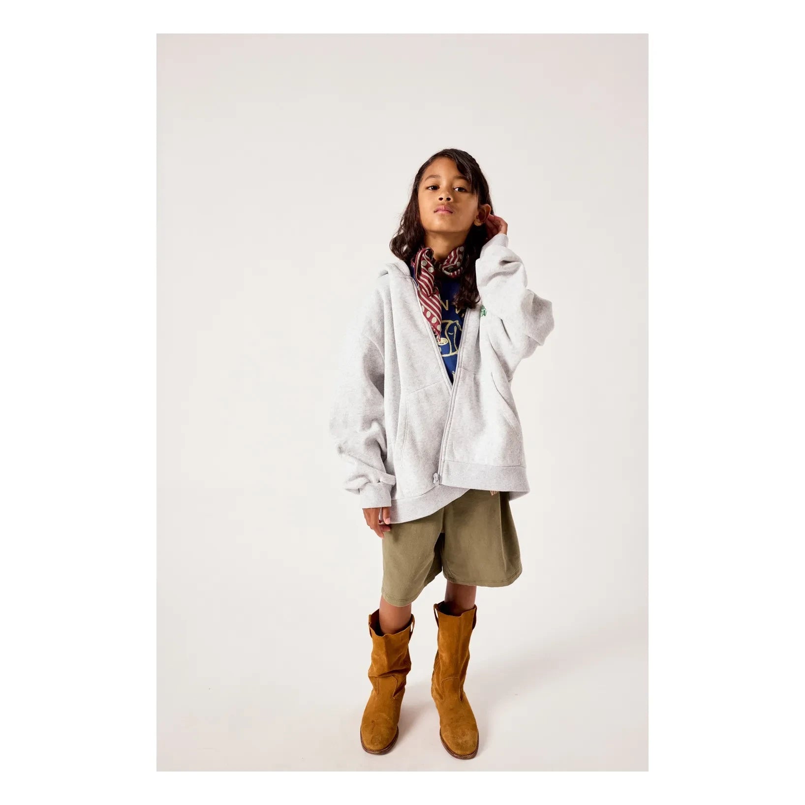American Vintage - Baptown Fermuarlı Sweatshirt | Gri melanj
