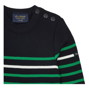 Le Minor - Striped Merino Wool Sweater x Smallable | Navy Blue