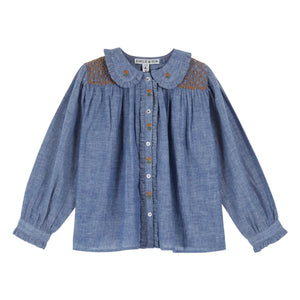 Emile et Ida - Gathered Blouse | Blue