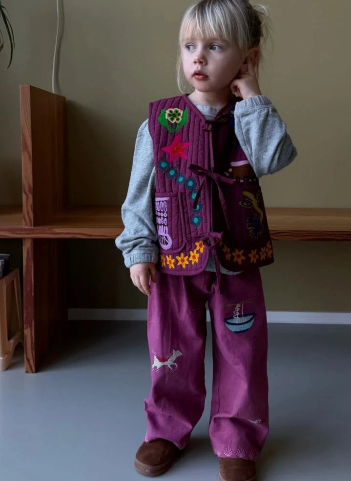 SISSEL EDELBO - Honey Coton Bio Sleeveless Vest - Kids Collection | Purple