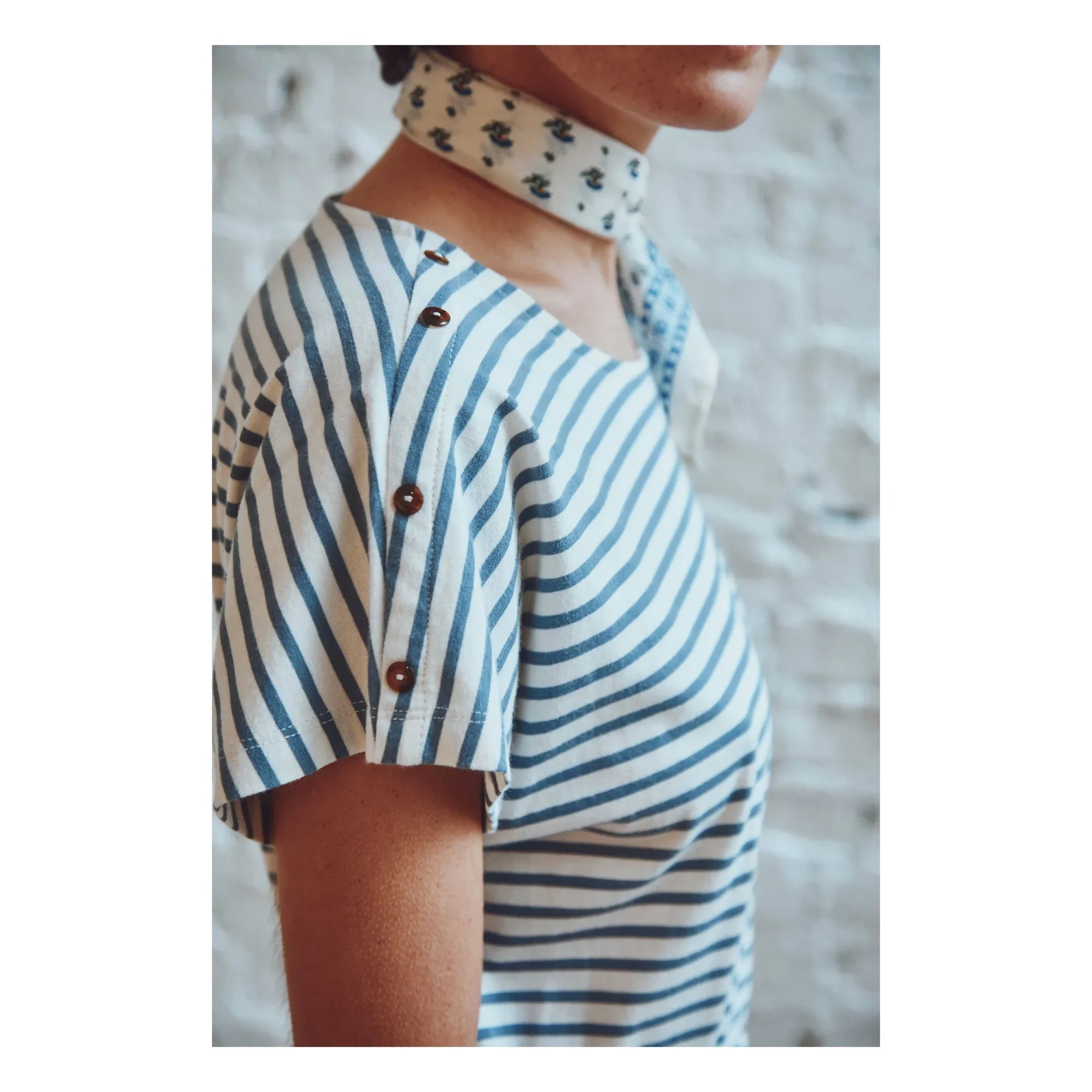 Emile et Ida - Striped Bénédicte Dress Made of Organic Cotton | Blue