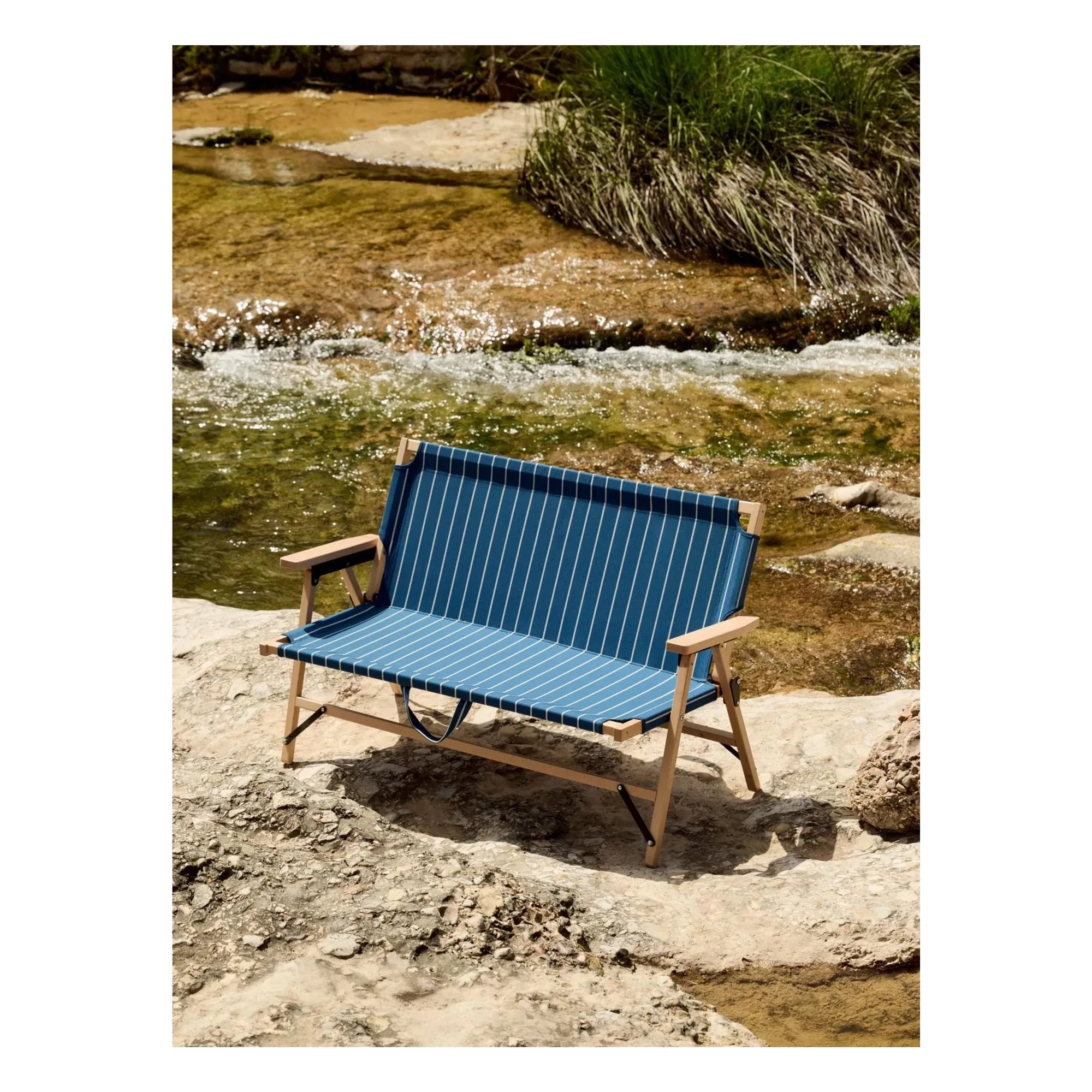 Hay - Outdoor Market foldable bench, Jasper Morrison | Blue