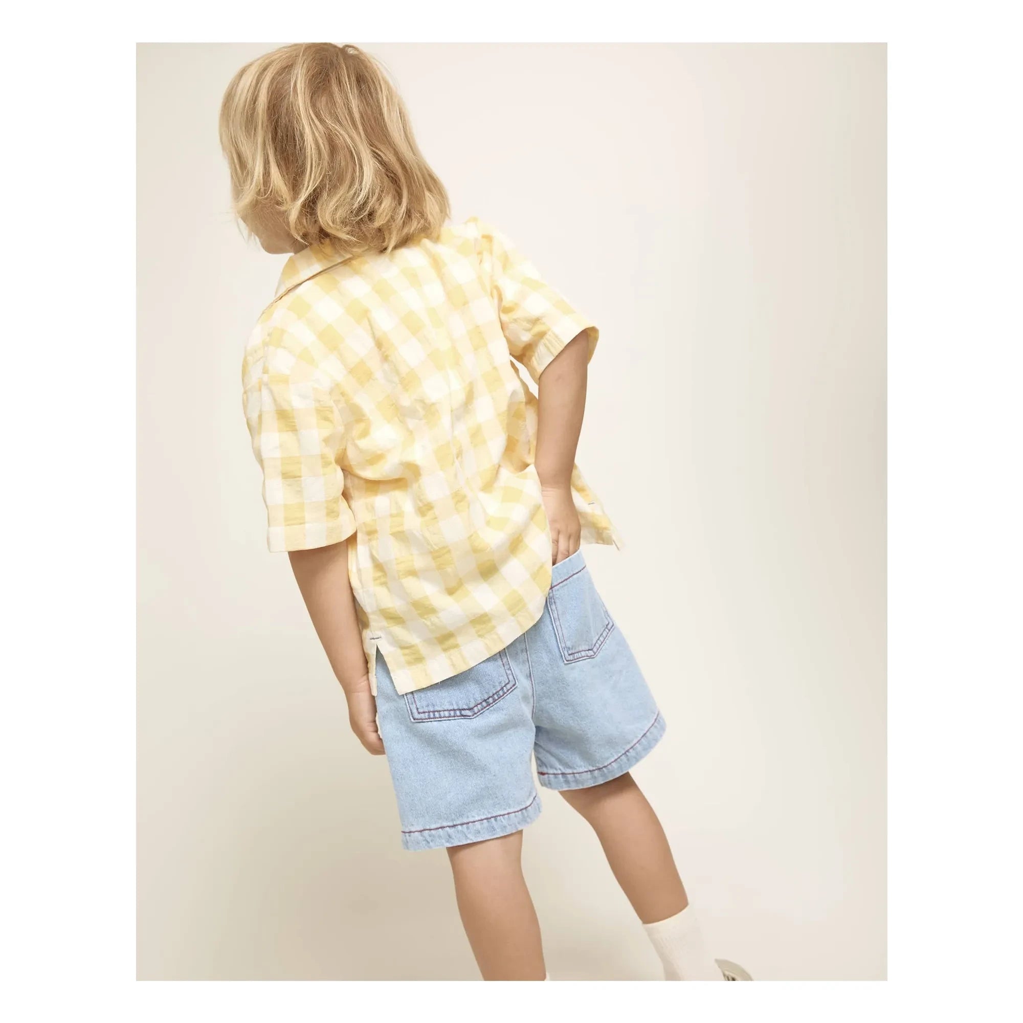 Búho - Washed Denim Bermuda Shorts | Light Blue