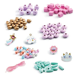 Djeco - Rainbow ahşap boncuklar | Pembe