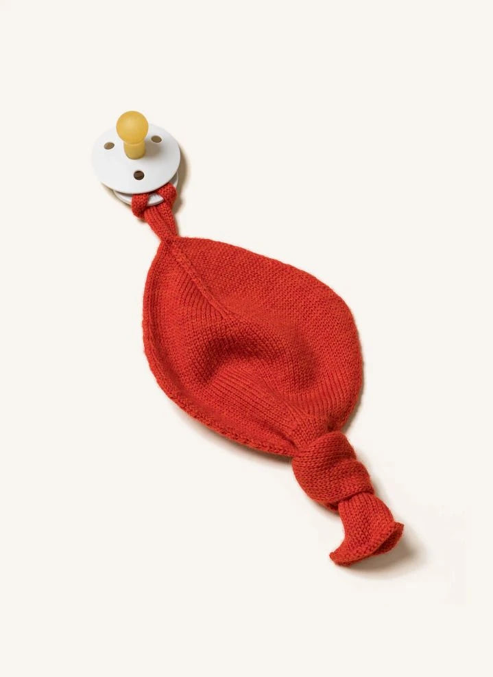 Hvid - Titi Merino Wool Pacifier Holder | Red
