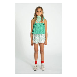 Piupiuchick - Organic Cotton Floral Shorts | White