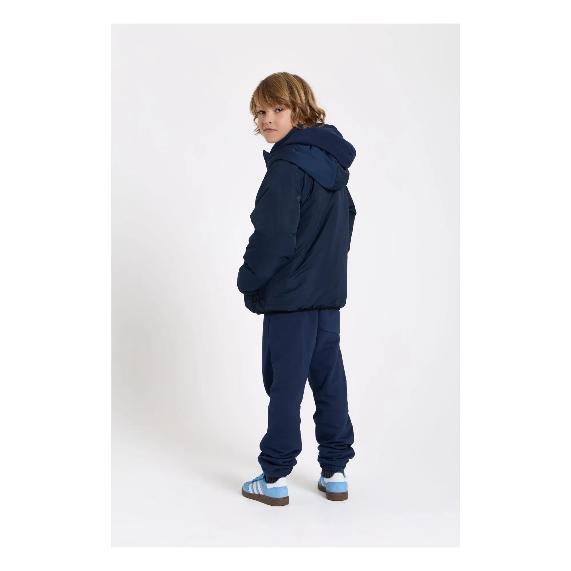 Smallable Kid - Washed blue organic cotton joggers