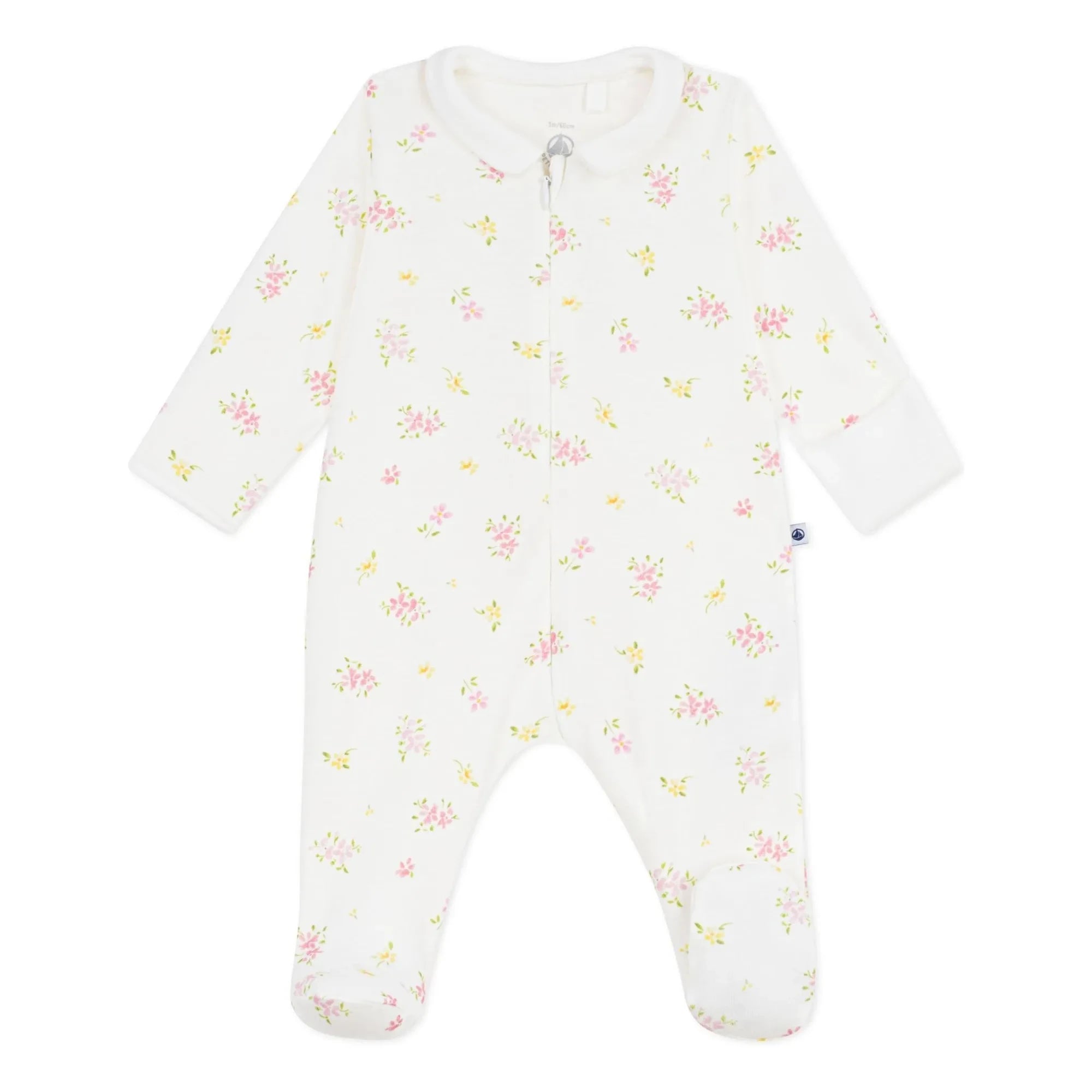 Petit Bateau - Organic Cotton Sleepwear with Floral Pattern | White