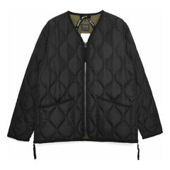 Taion - Unisex V Yaka Askeri Ceket | Siyah