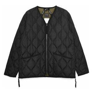 Taion - Unisex V Yaka Askeri Ceket | Siyah