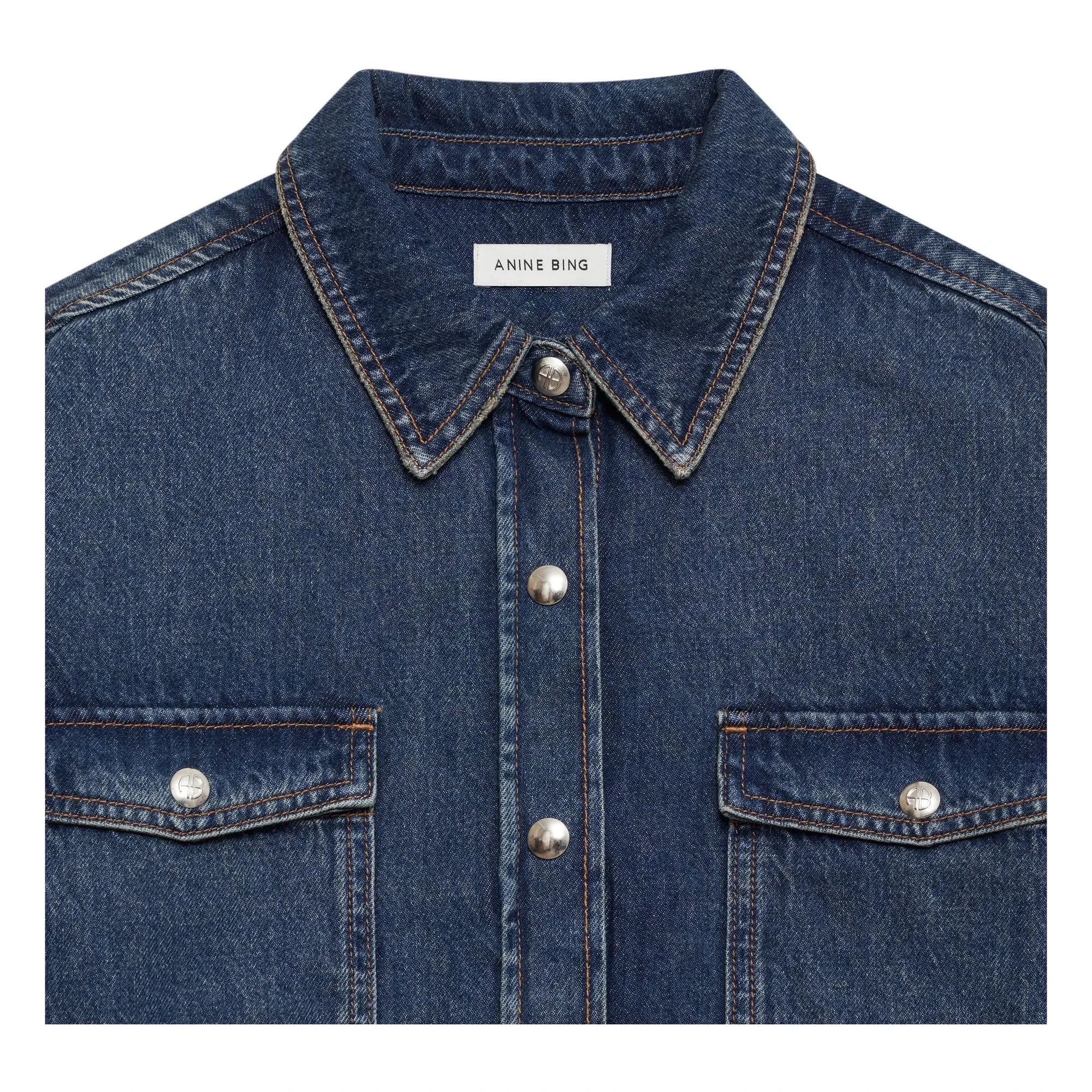 Anine Bing - Paxton Denim Gömlek | Mavi