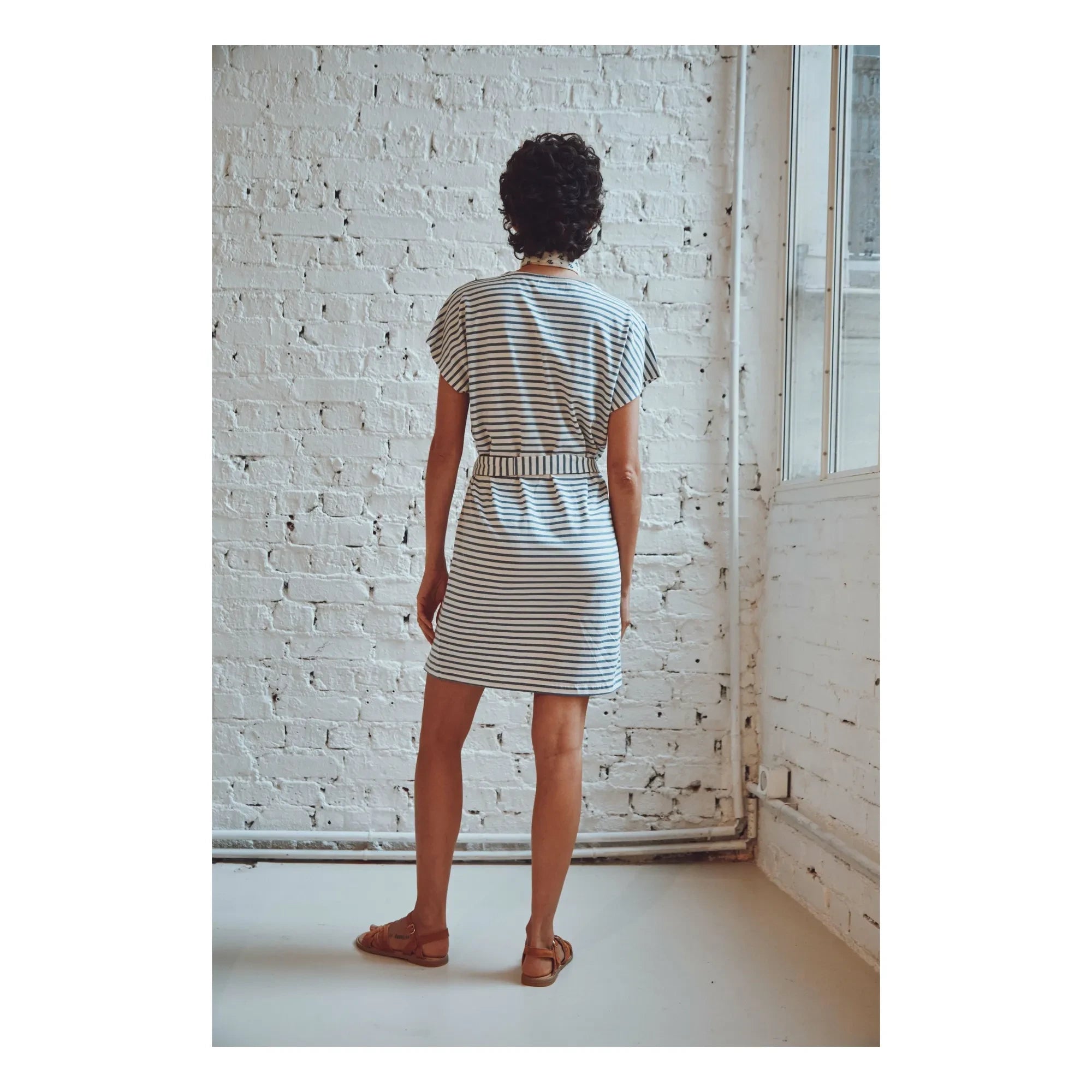 Emile et Ida - Striped Bénédicte Dress Made of Organic Cotton | Blue